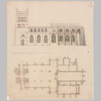 Collegiate church of St Mary, Warwick, drawn short after the fire of 1694 on Wikipedia.png